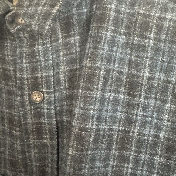 WOOLRICH Mens Blue Plaid 100% Wool Long Sleeve Shirt Size M Heavy - Picture 3 of 11